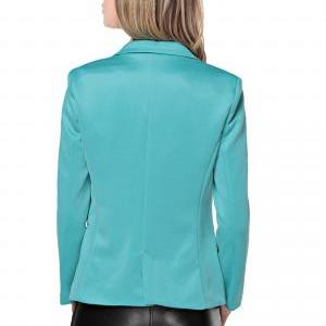 Women's Green Blazer With Point..