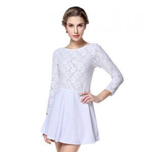 Women's Long Sleeve Lace Dress With..