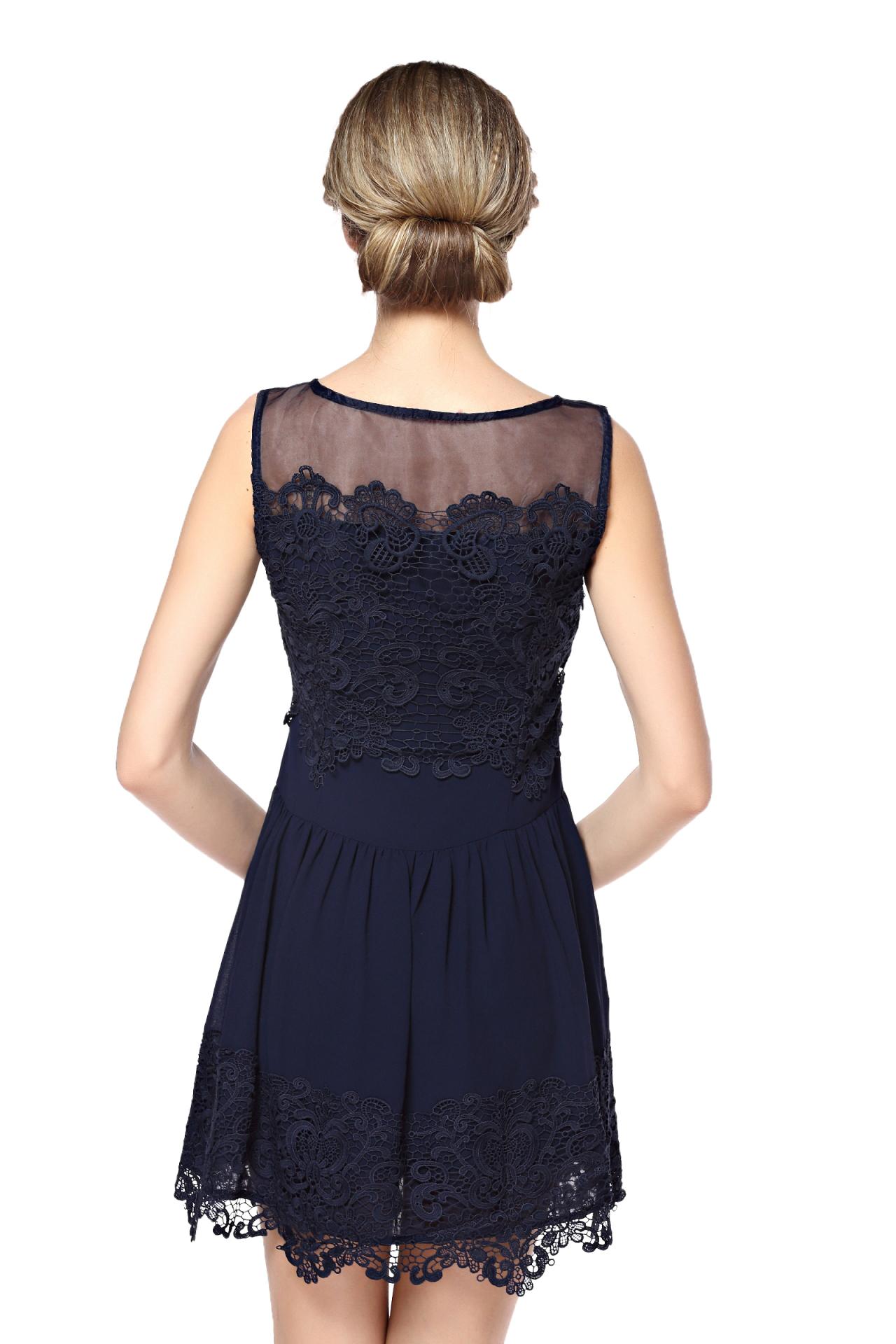 Women's Floral Lace Sleeveless Dress With Mesh Neck D091924 on Luulla