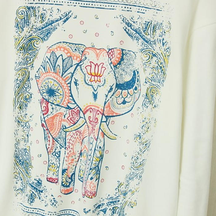 Cute Elephant Print Cotton Tee on Luulla