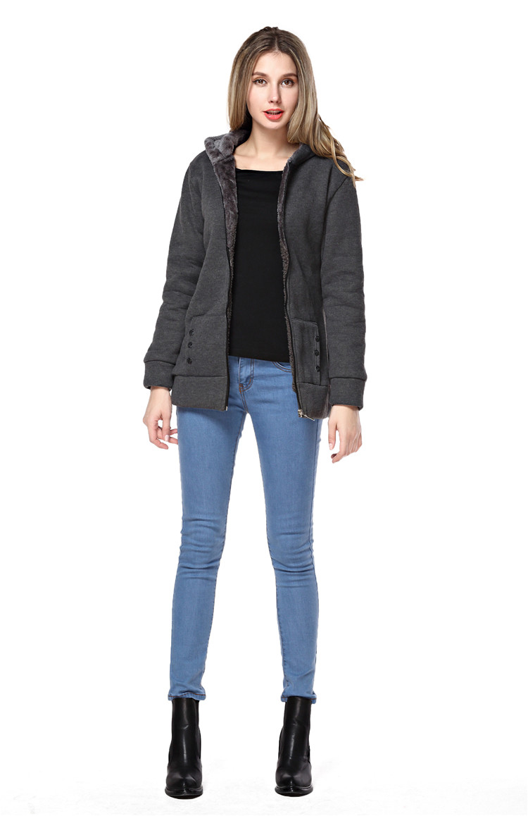 Women's Grey Coat With Hood on Luulla